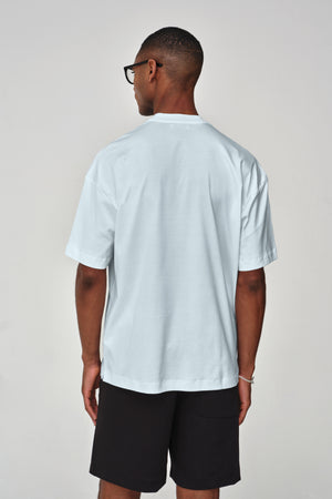 T-Shirt Oversize Interlock Supima | Bleu ange