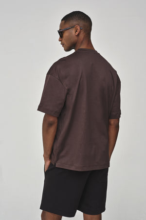 T-Shirt Oversize Interlock Supima | Brun ébène