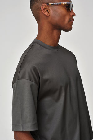 Interlock Supima Oversized T-shirt | Dark Grey