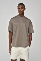 Interlock Supima Oversized T-shirt | Lead Grey