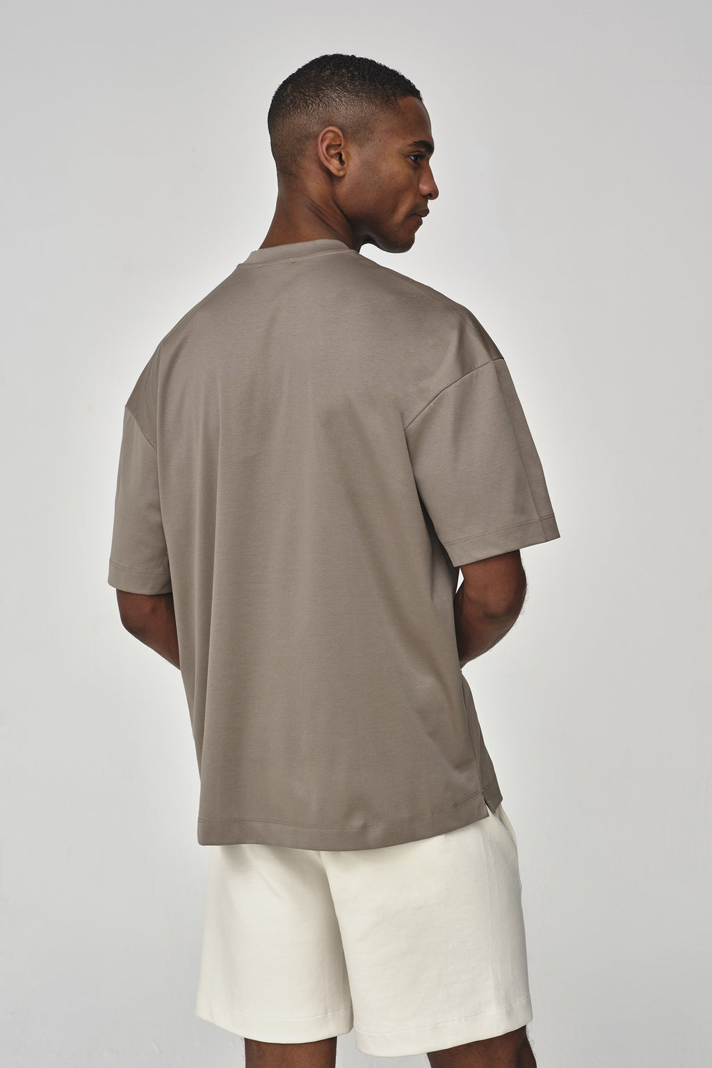 Interlock Supima Oversized T-shirt | Lead Grey