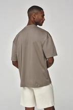 Interlock Supima Oversized T-shirt | Lead Grey