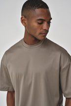 Interlock Supima Oversized T-shirt | Lead Grey