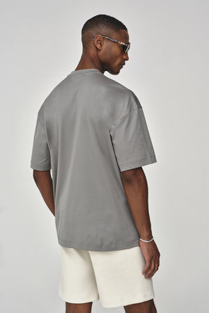 T-Shirt Oversize Interlock Supima | Gris