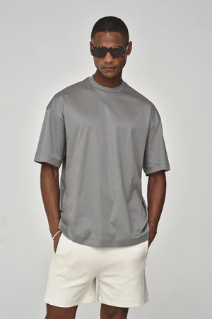 T-Shirt Oversize Interlock Supima | Gris