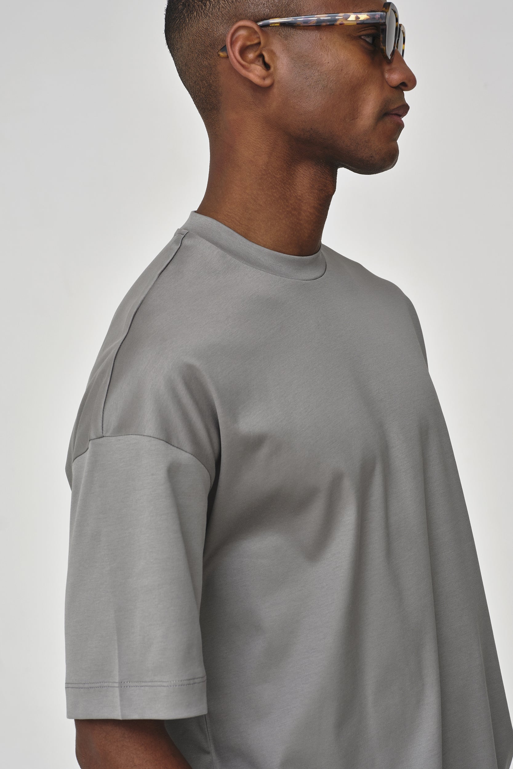 Interlock Supima Oversized T-shirt | Grey
