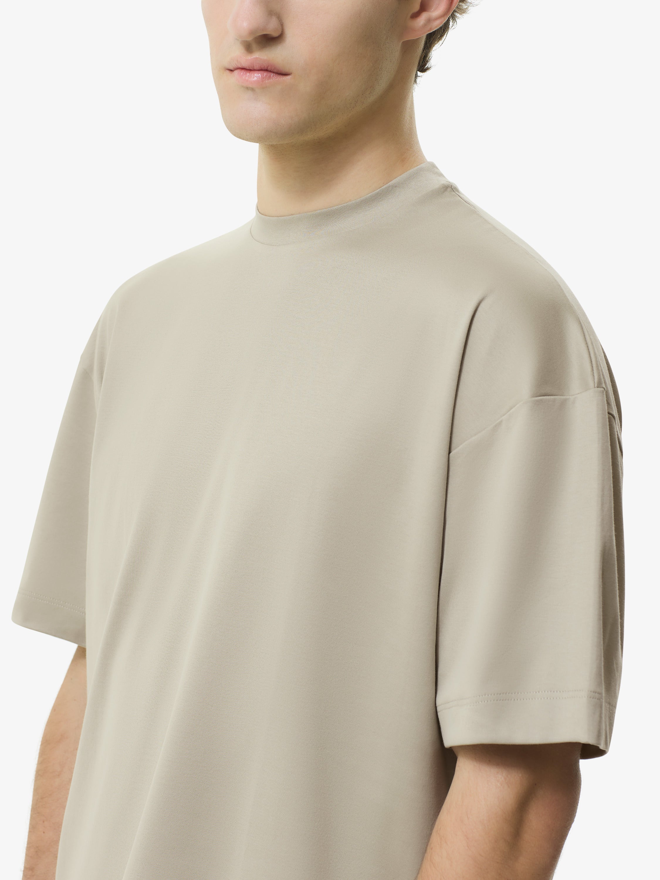 Interlock Supima Oversized T-shirt | Stone