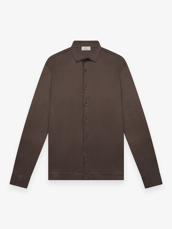 Camicia Supima Maniche Lunghe | Marrone Ebano
