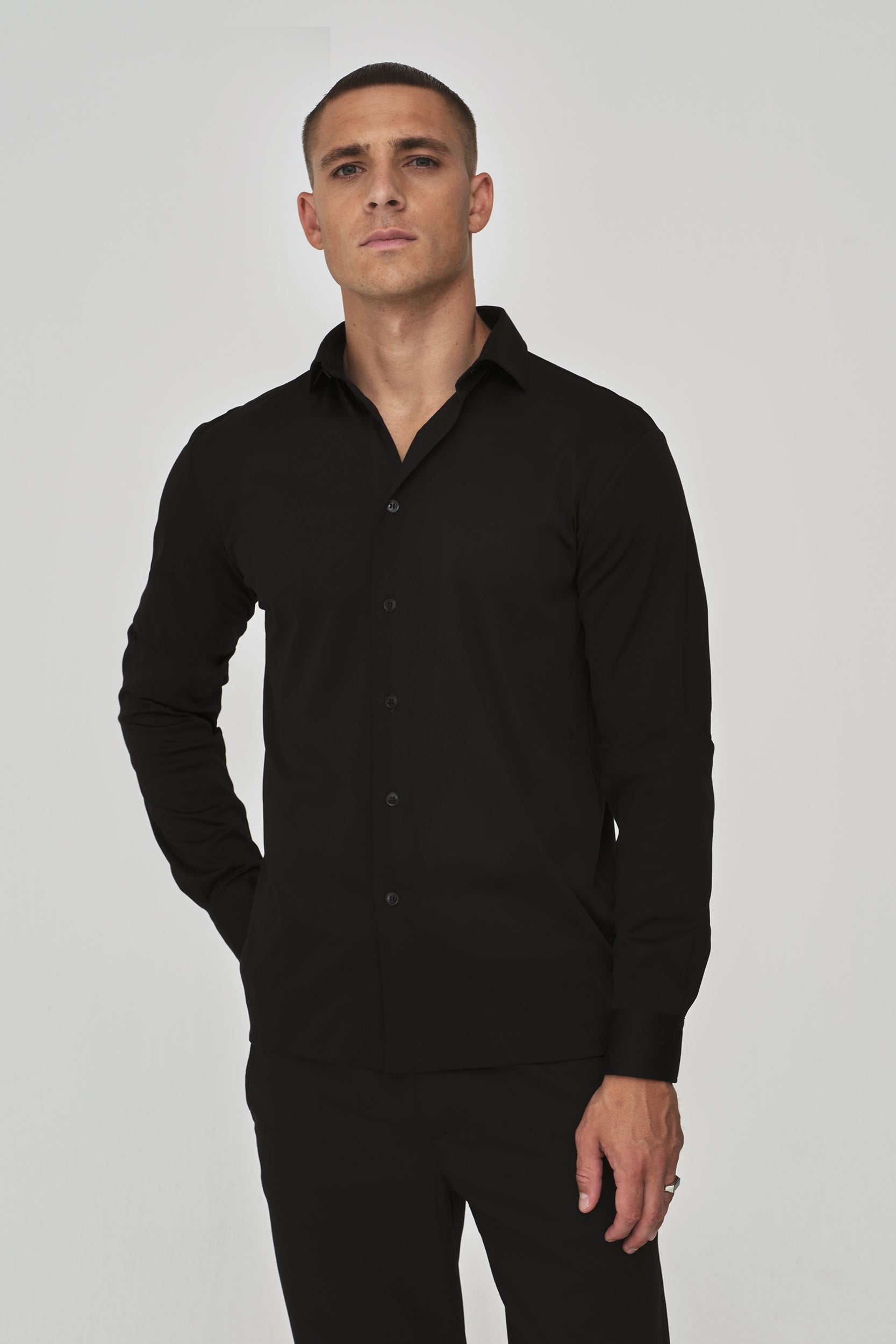Supima Shirt Long Sleeves | Black
