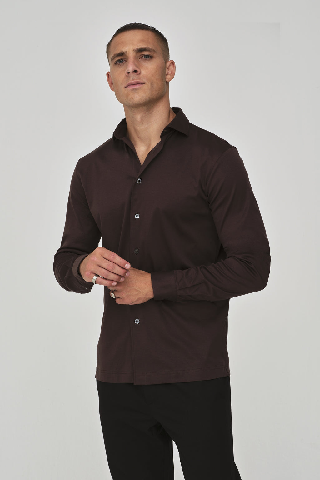 Supima Shirt Long Sleeves | Ebony Brown