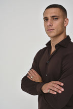 Supima Shirt Long Sleeves | Ebony Brown