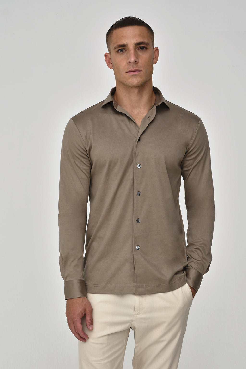 Supima Shirt Long Sleeves | Lead Grey