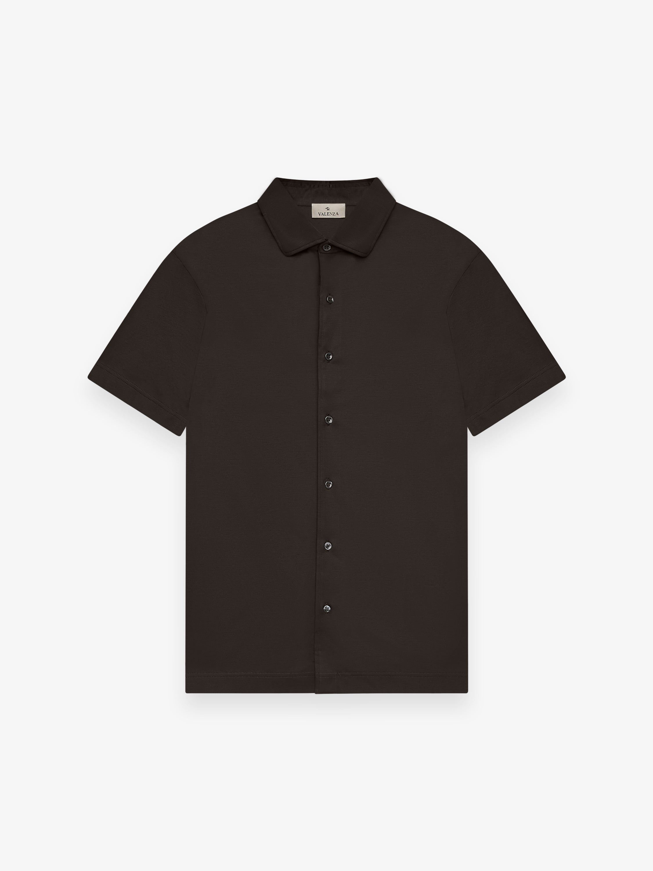 Supima Shirt Korte Mouwen | Ebbenbruin
