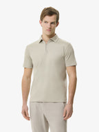 Supima Polo Zip Collar S/S | Stone