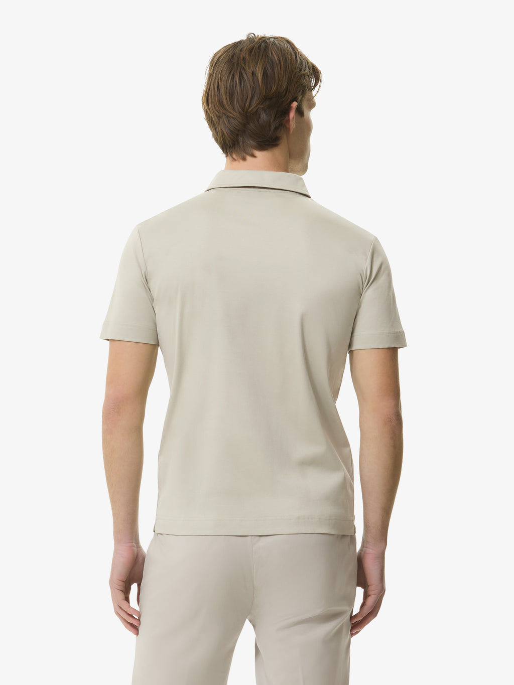 Supima Polo Zip Collar S/S | Stone
