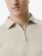 Supima Polo Zip Collar S/S | Stone