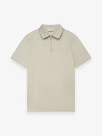 Supima Polo Zip Collar S/S | Stone