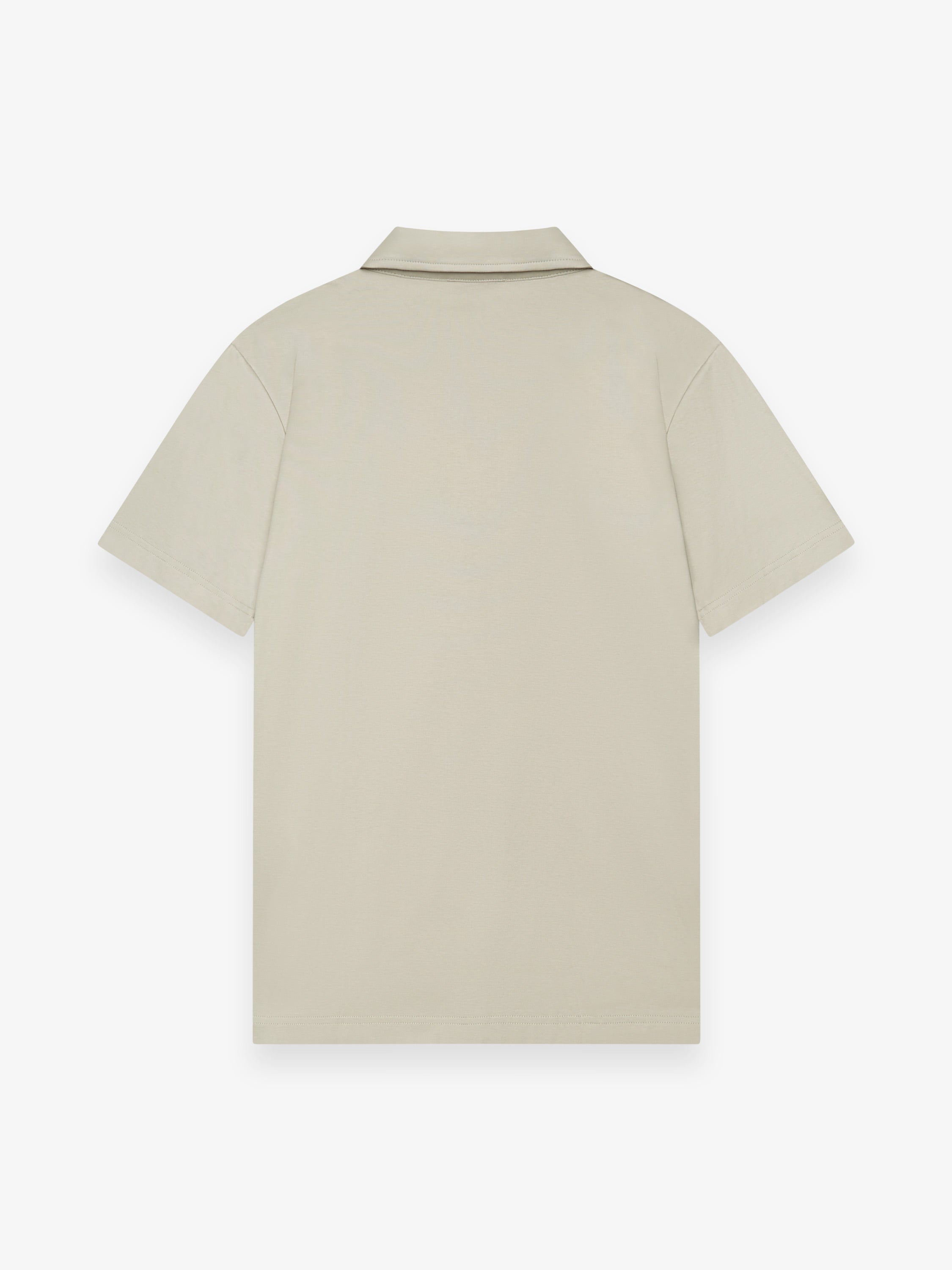Supima Polo Zip Collar S/S | Stone
