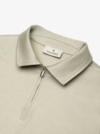 Supima Polo Zip Collar S/S | Stone