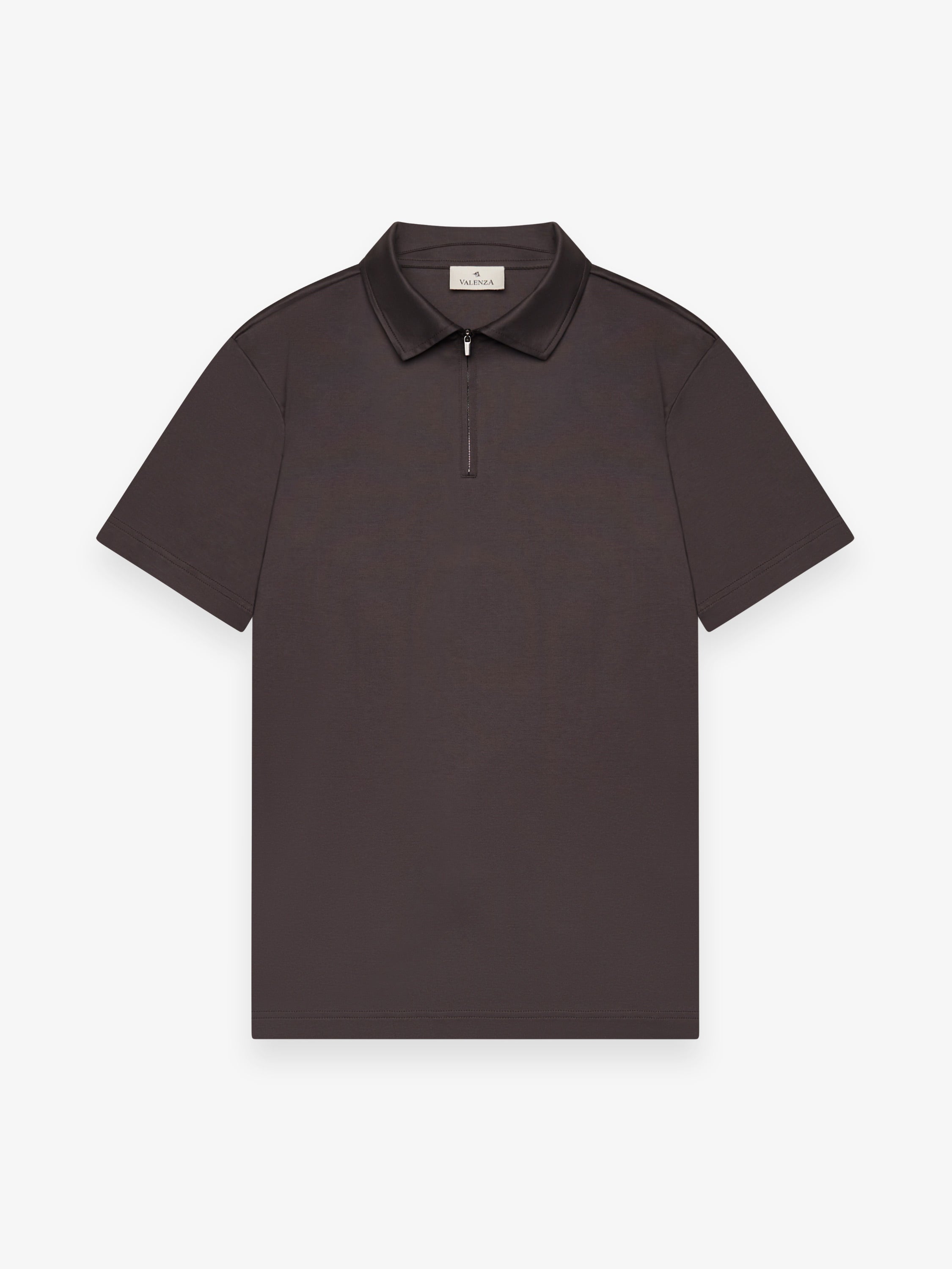 Supima Polo Zip Collar S/S | Asphalt