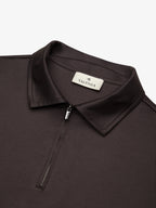 Supima Polo Zip Collar S/S | Asphalt