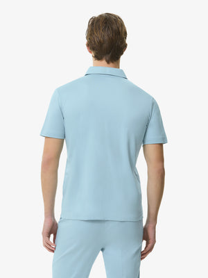 Supima Polo Zip Collar S/S | Blue Diamond