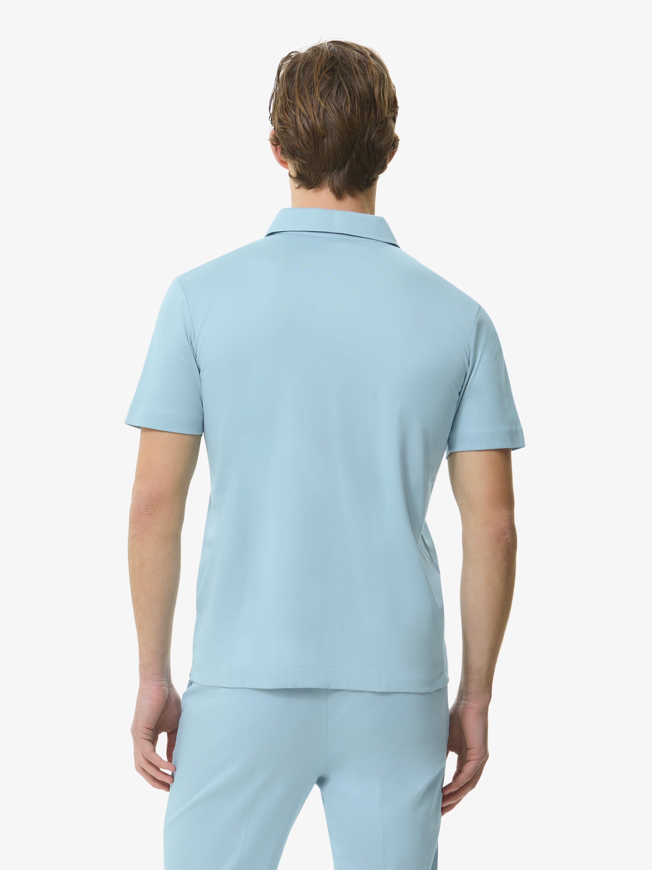 Supima Polo Zip Collar S/S | Blue Diamond