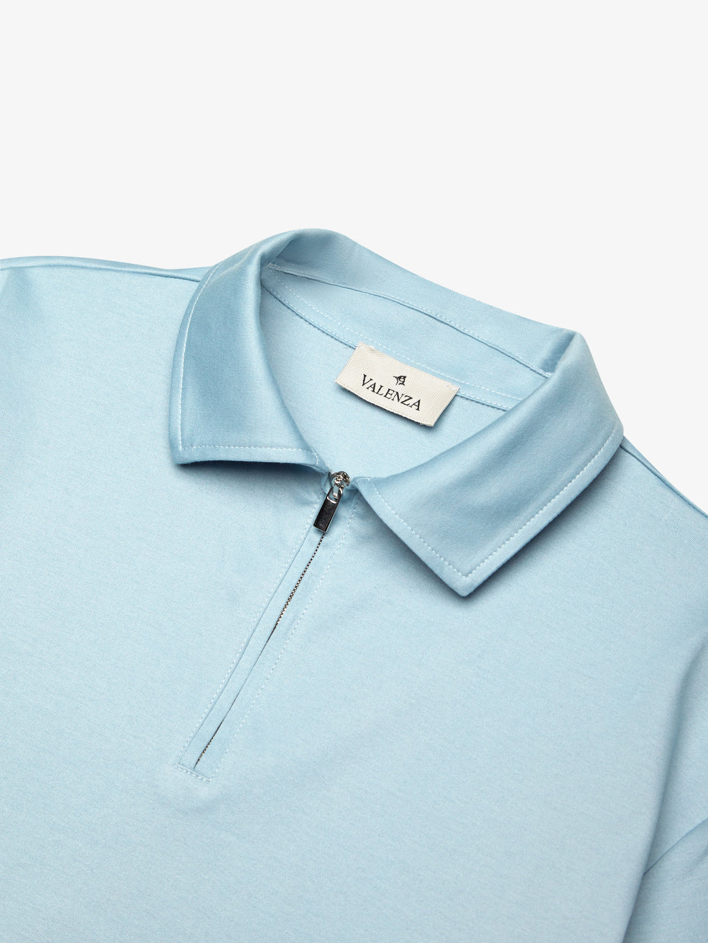 Supima Polo Zip Collar S/S | Blue Diamond