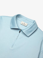 Supima Polo Zip Collar S/S | Blue Diamond