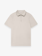 Supima Polo Zip Collar S/S | Pearl Grey
