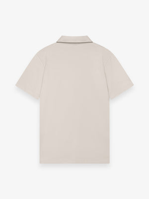 Supima Polo Zip Collar S/S | Pearl Grey