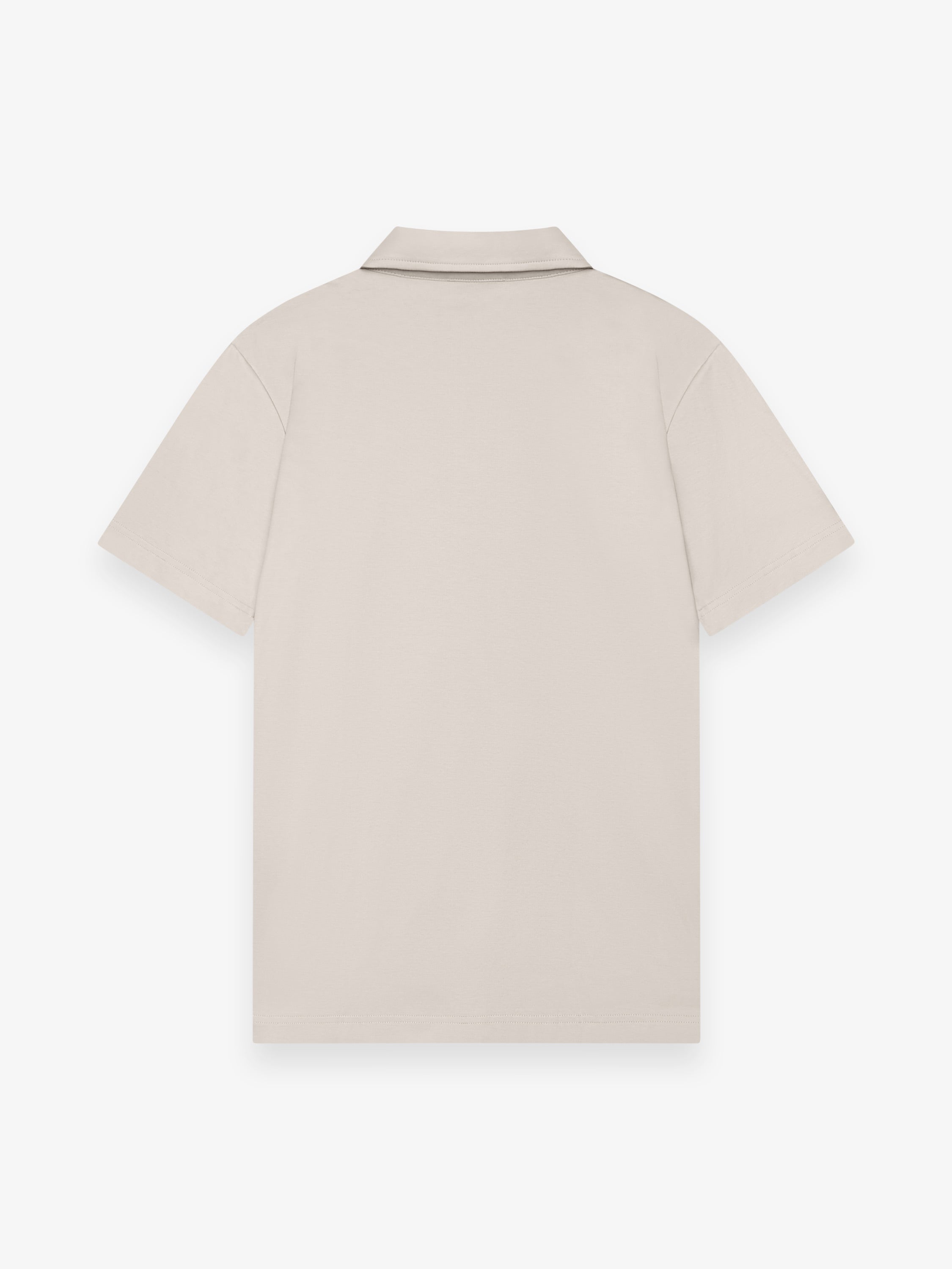 Supima Polo Zip Collar S/S | Pearl Grey