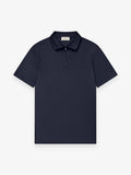 Supima Polo met Ritssluiting Korte Mouwen | Marineblauw