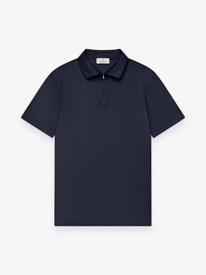 Polo Supima con Zip Maniche Corte | Blu Navy