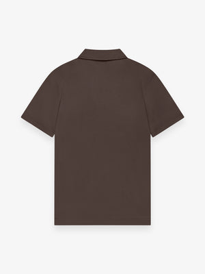 Supima Polo Zip Collar S/S | Ebony Brown