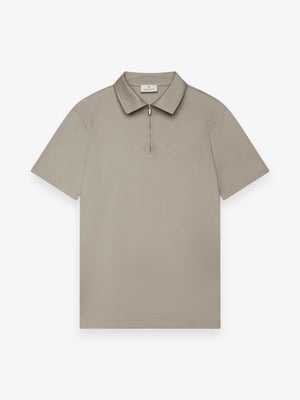 Supima Polo Zip Collar S/S | Lead Grey