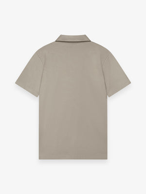 Supima Polo Zip Collar S/S | Lead Grey