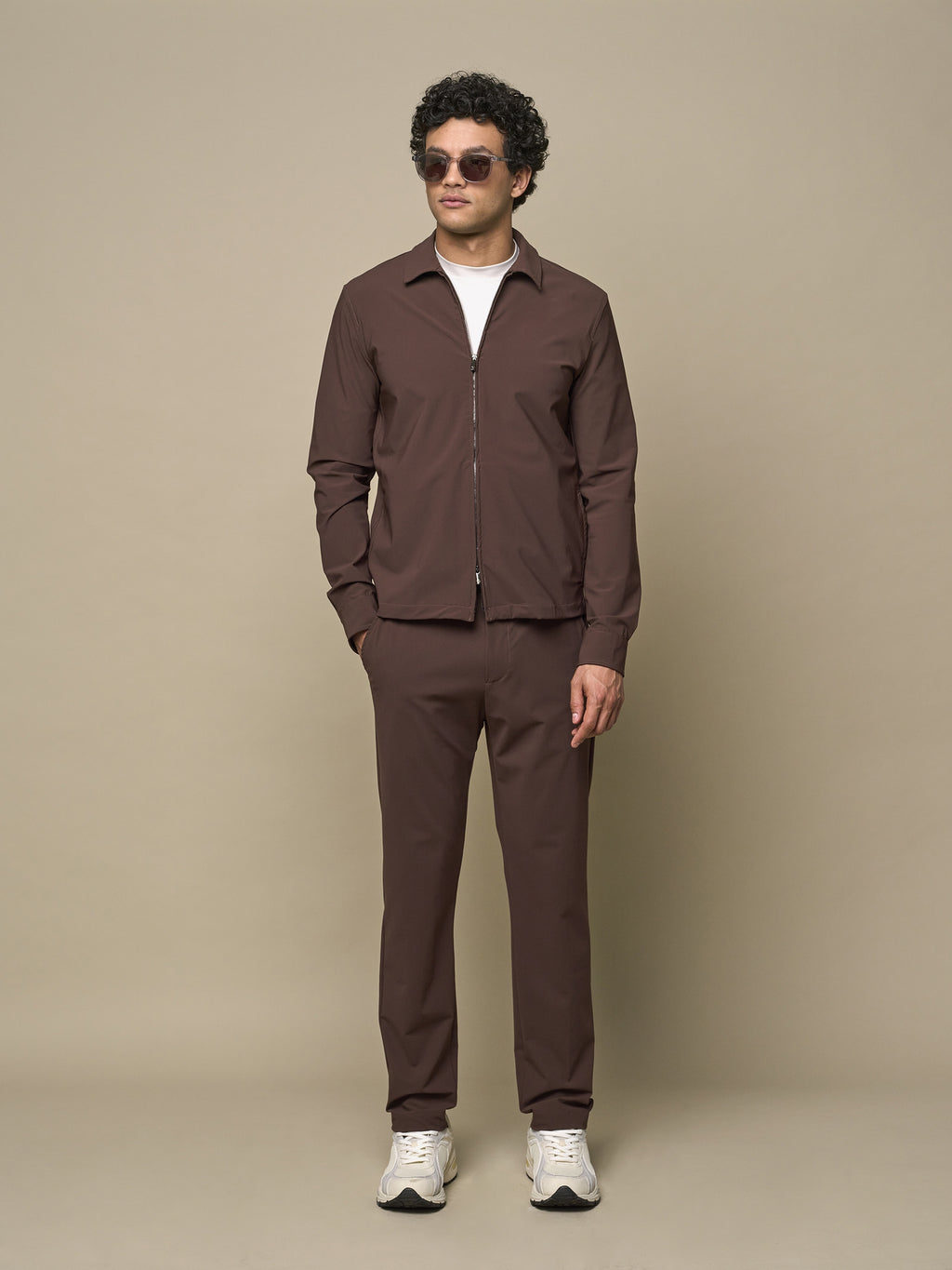 Tech Stretch Overshirt | Dark Brown