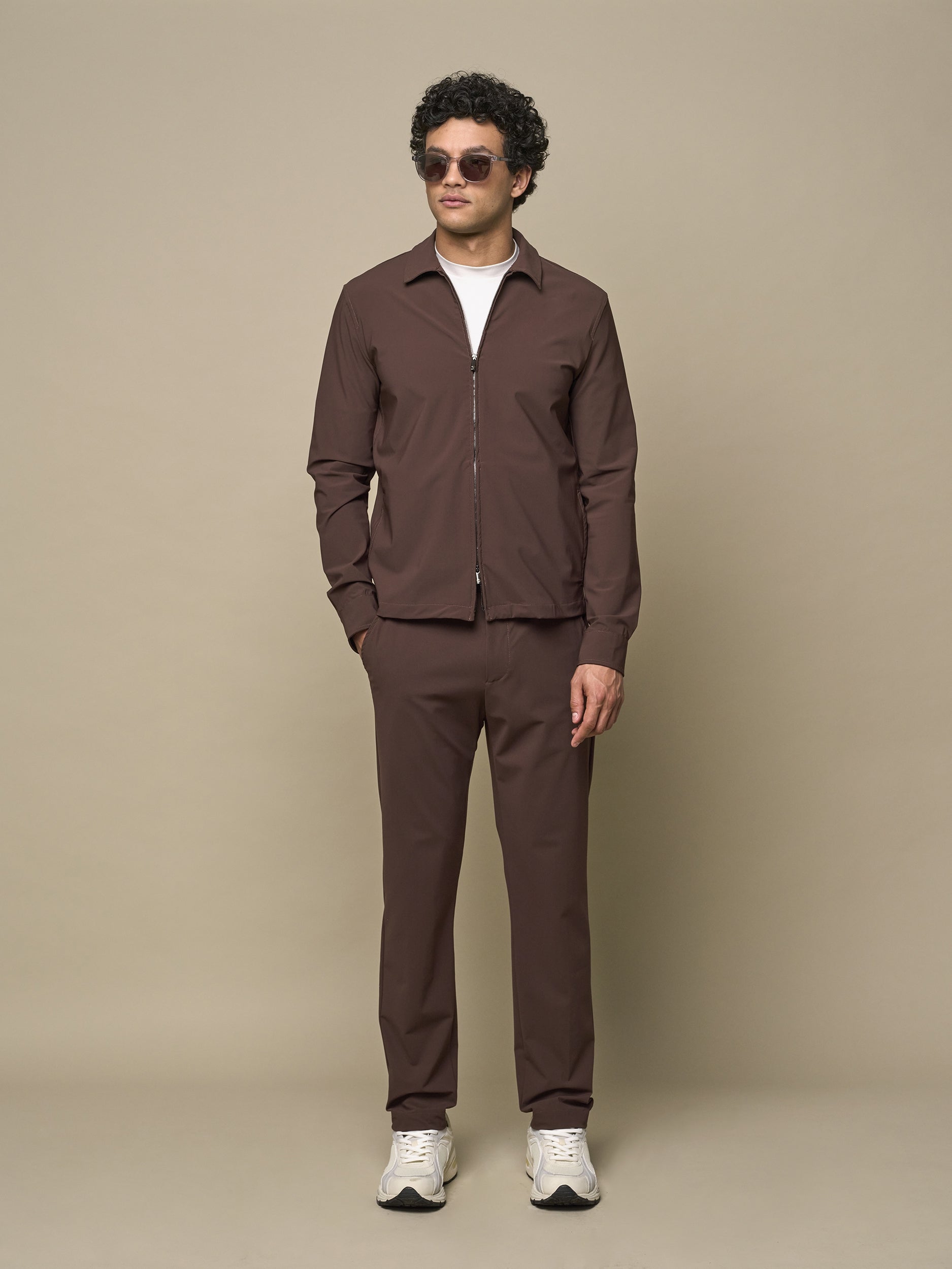 Tech Stretch Overshirt | Dark Brown