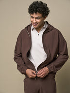 Giacca Tech Stretch con Cappuccio | Marrone Scuro