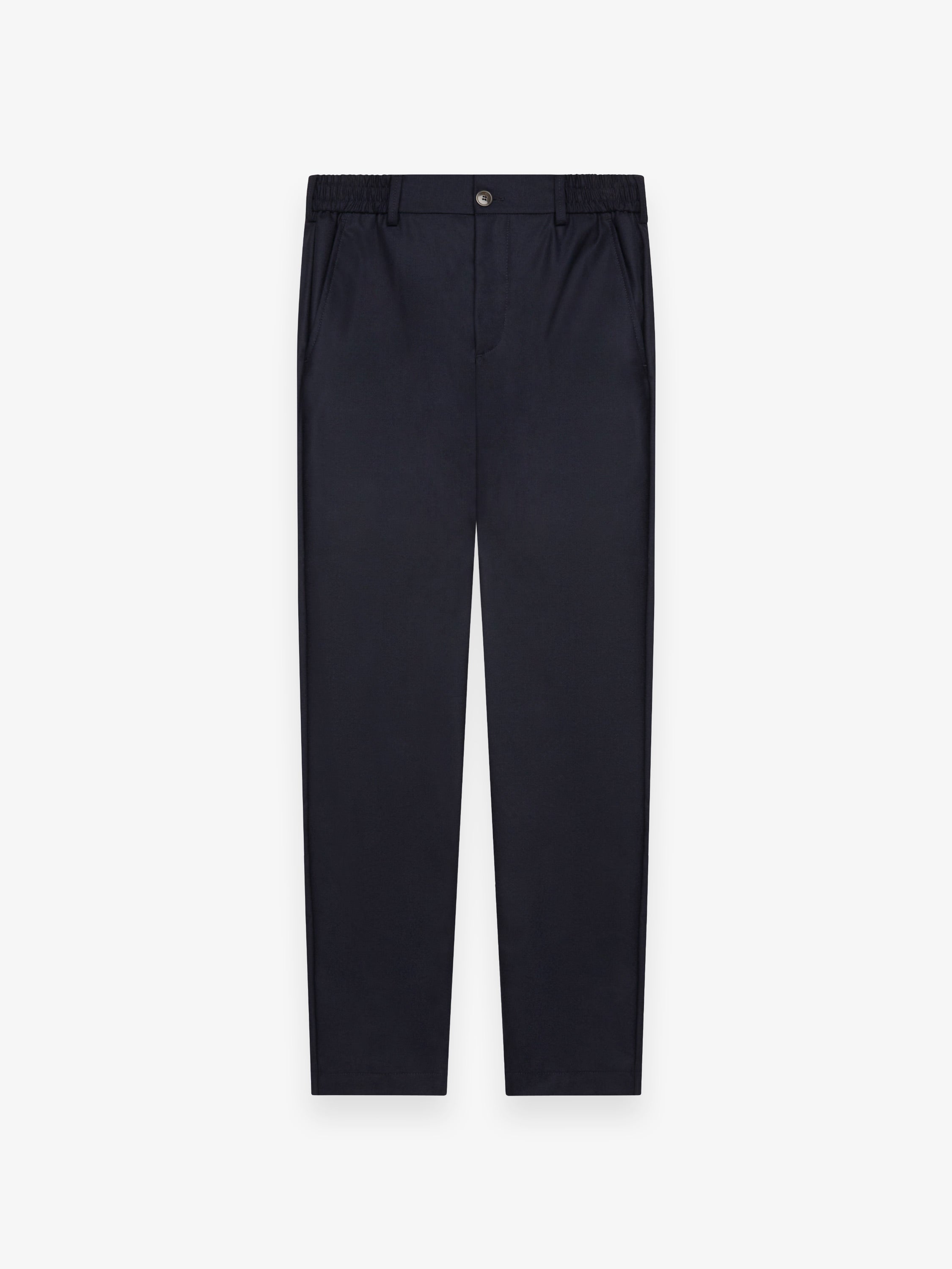 Flannel Stretch Tapered Trousers | Dark Navy