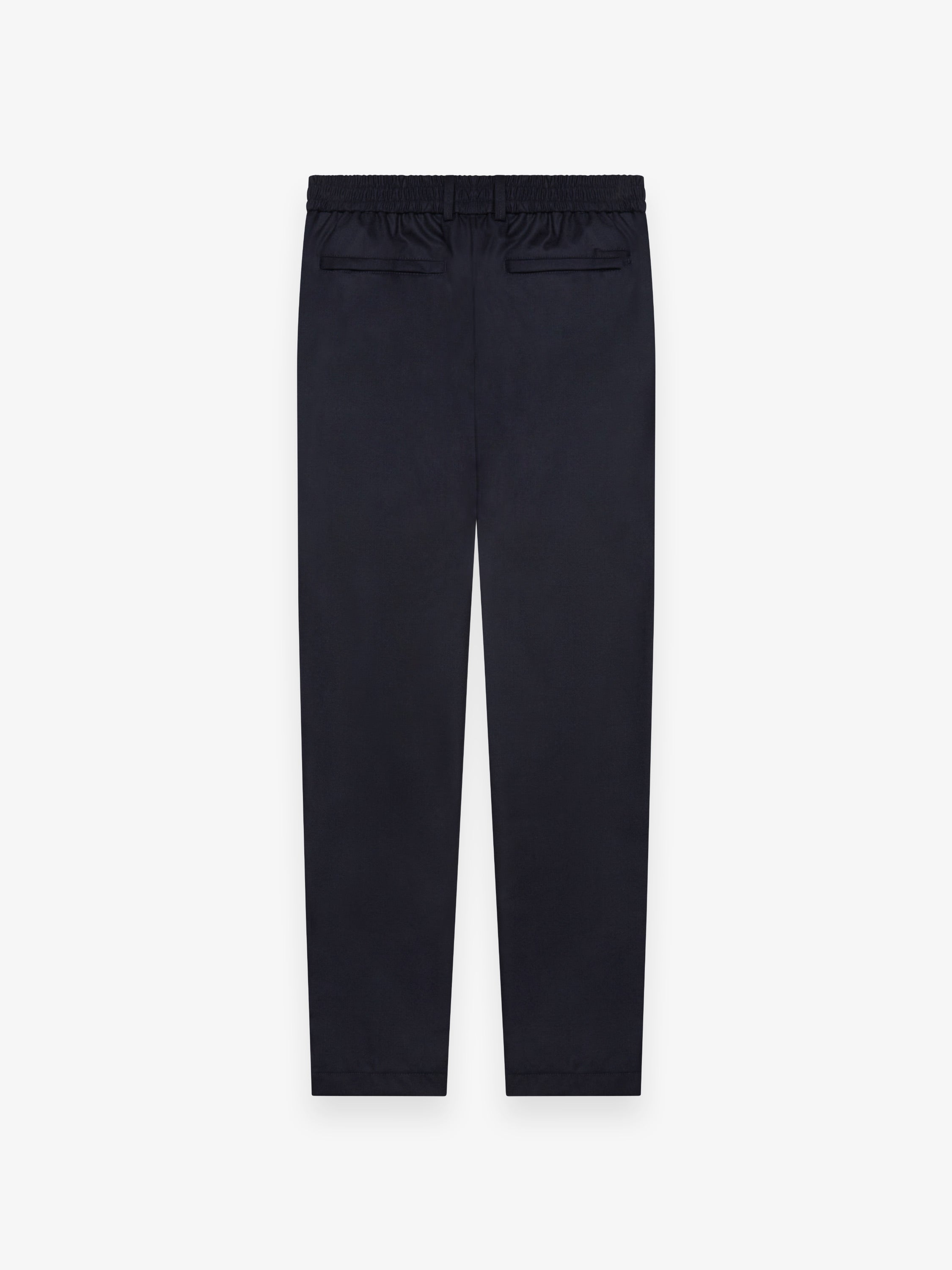 Flannel Stretch Tapered Trousers | Dark Navy