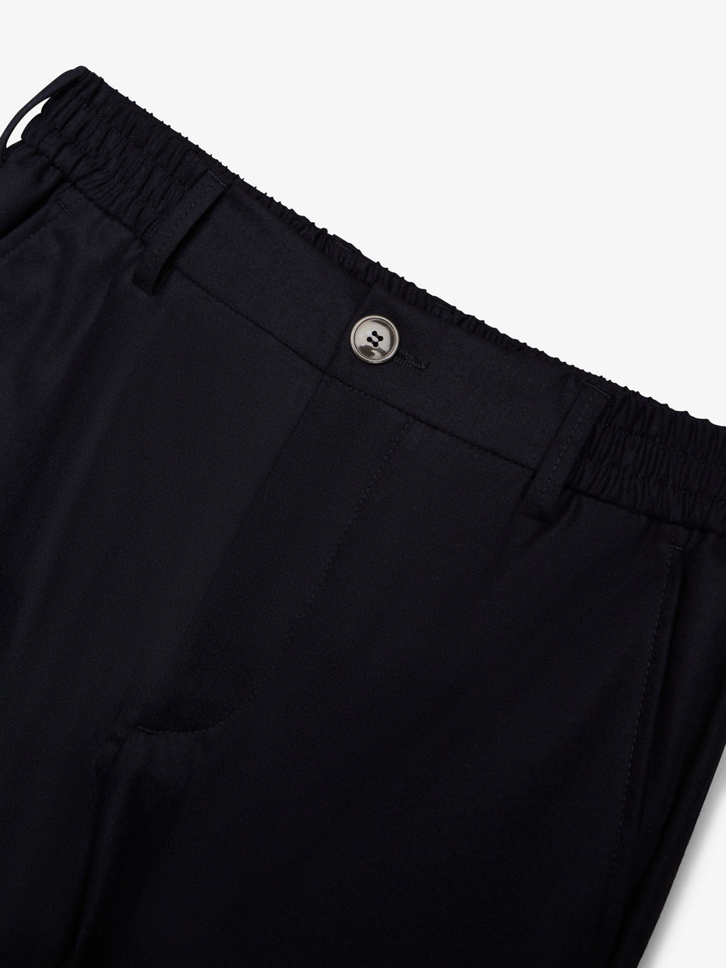 Flannel Stretch Tapered Trousers | Dark Navy