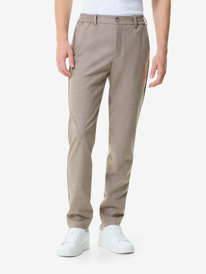 Flanell-Stretchhose mit schmal zulaufendem Bein | Hellbeige