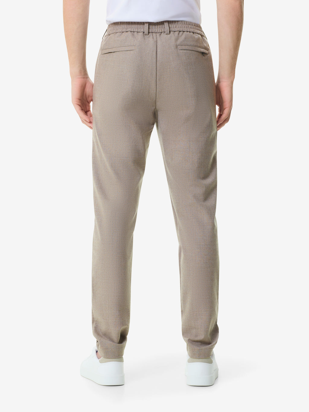 Pantalon fuselé en flanelle stretch | Beige clair