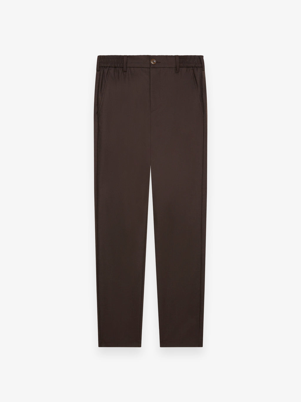 Pantalon fuselé en flanelle stretch | Marron foncé