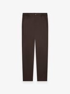 Pantalon fuselé en flanelle stretch | Marron foncé