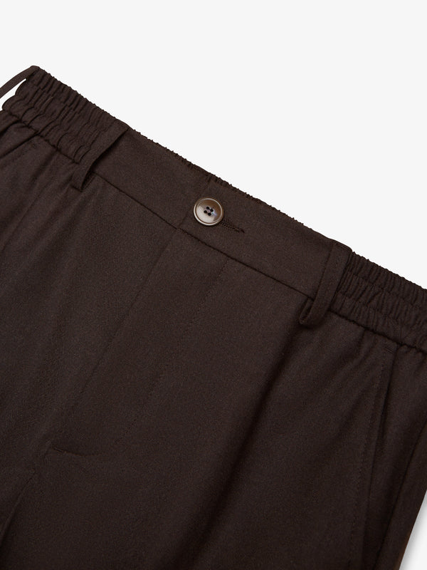 Pantaloni in flanella elasticizzata | Marrone scuro