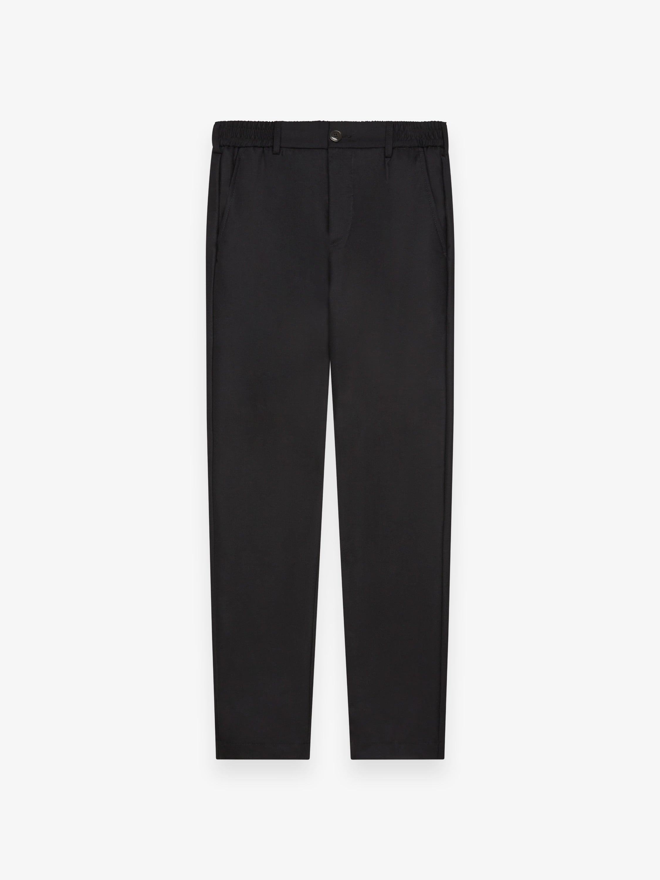 Flannel Stretch Tapered Trousers | Black