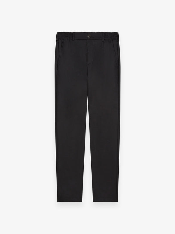 Flannel Stretch Tapered Trousers | Black